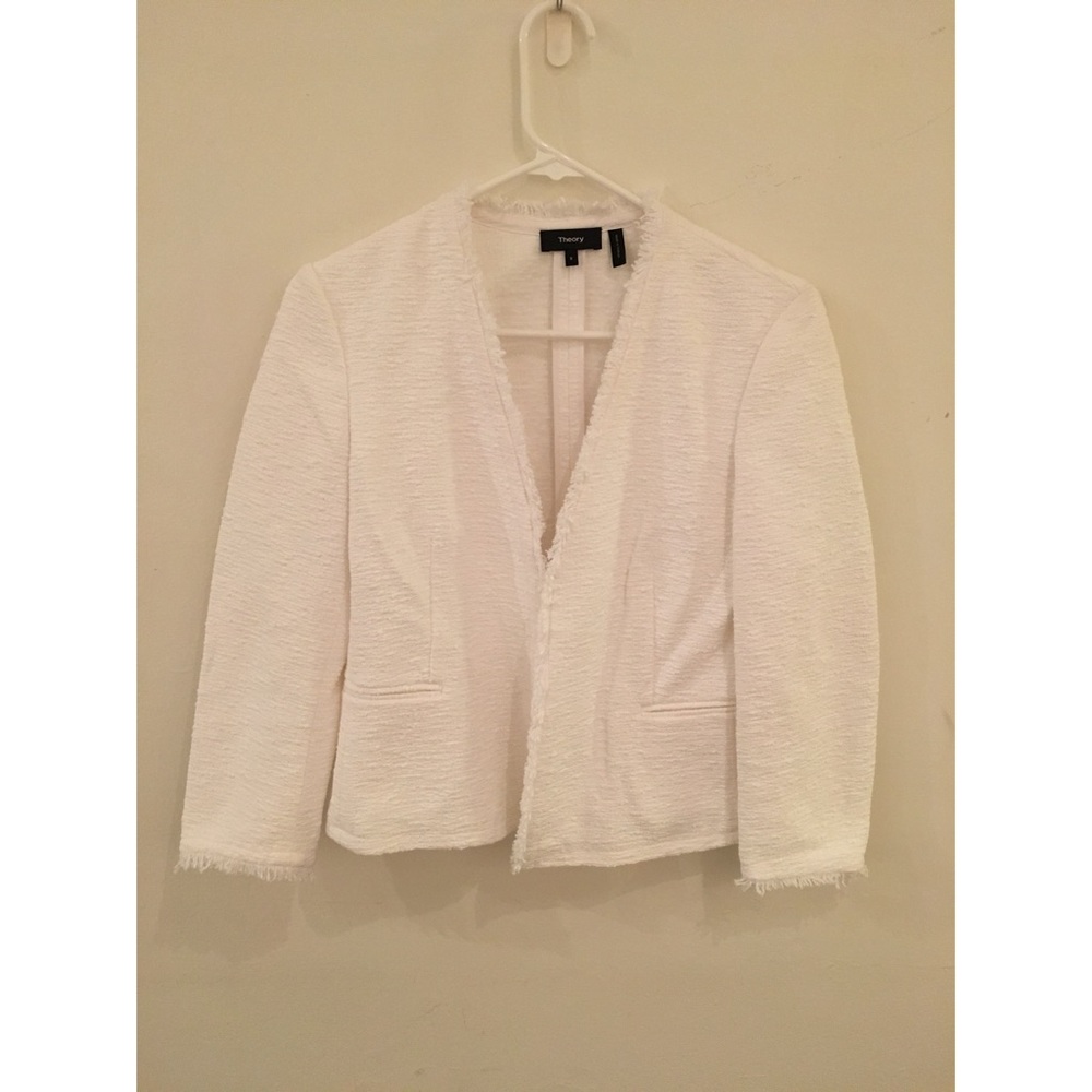 NWOT Theory 'Lindrayia' Raw Edge Cotton Blazer